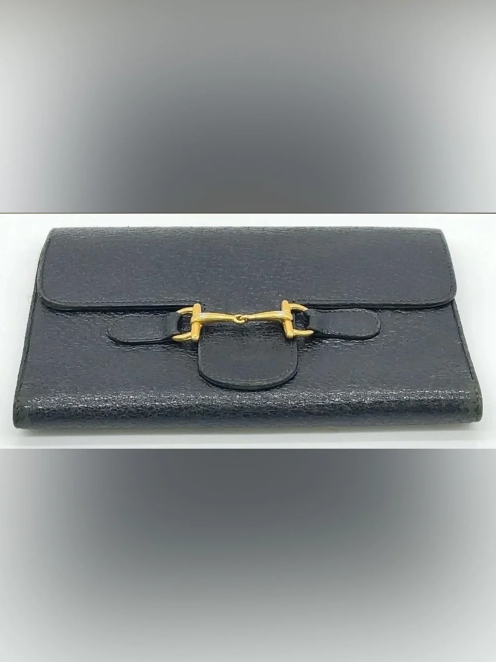 Auth Gucci Horsebit Black Leather, Wallet